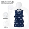 thumbnail image 6 of Gaeub Nautical Themed Simple Anchors Men's Mesh Basketball Jersey, Quick-Drying Sleeveless Top S-4XL, Loose Muscle Tank Top -Small, 6 of 9
