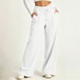 thumbnail image 5 of hotojiny High Waisted Sweatpants for Women Comfortable Wide Leg Athletic Pants with Pockets Loose Fit Lounge Pants(White,X-Large), 5 of 8