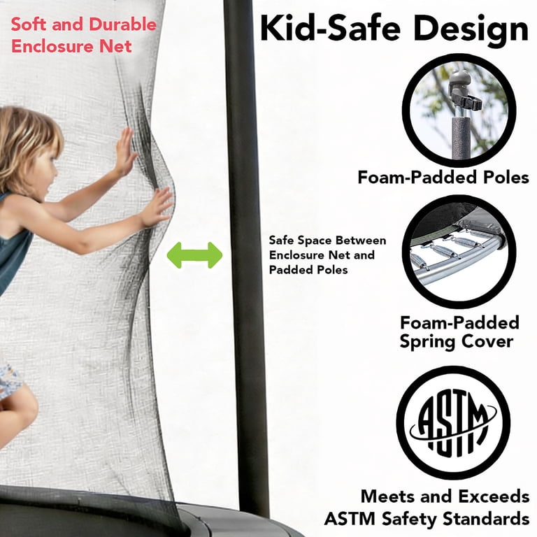 Sportspower BouncePro 6x8ft Trampoline Meets ASTM Safety Standards