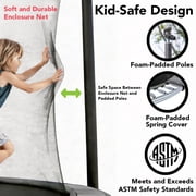 Sportspower BouncePro 6x8ft Trampoline Meets ASTM Safety Standards, Easy-Fold Storage, Heavy-Duty Rust-Resistant Steel Frame, UV-Resistant Jump Mat & Safety Net