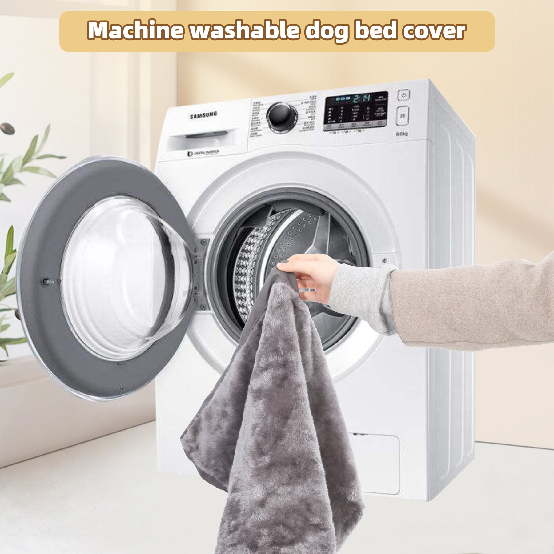 Waterproof 35" Dog Bed for Large Dogs with Removable Washable Cover