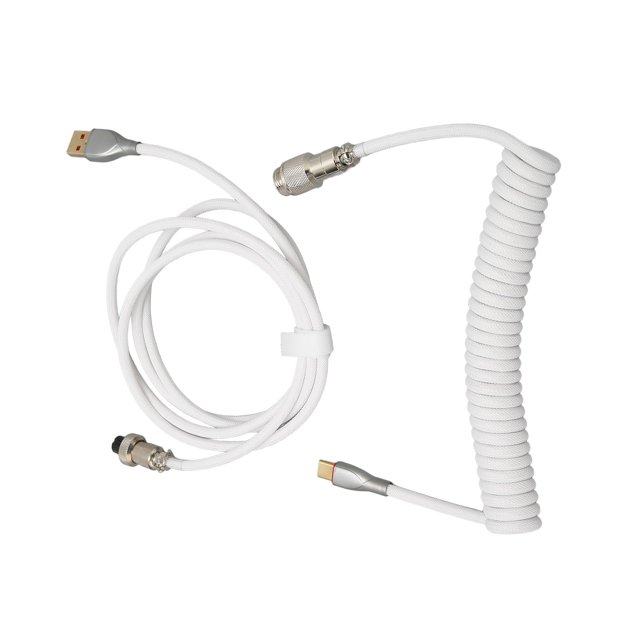 Custom Coiled Keyboard Cable, Fast Charging, Wide Compatible, Type C Plug, Double Sleeve, Scope Of Application For USB C To USB A Keyboard