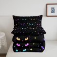 thumbnail image 5 of Homewish Colorful Cats Twin Comforter Sets,Cartoon Animal Themed Bedding Set,Black,Black Reversible,2-Piece,1 Comforter and 1 Pillowcase, 5 of 7