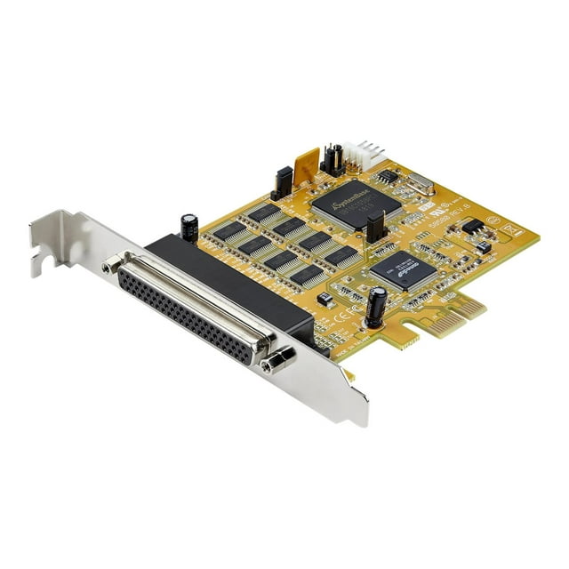 StarTech.com 8-Port PCI Express RS232 Serial Adapter Card, PCIe RS232 Serial Card, 16C1050 UART, Multiport Serial DB9 Controller/Expansion Card, 15kV ESD Protection, Windows & Linux - Up to 921.6 Kbps Baud - Serial adapter - PCIe - RS-232 x 8 - yellow - TAA Compliant