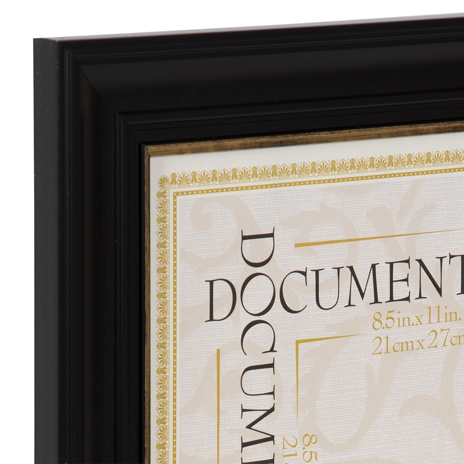 Stephan Black and Gold Document Frame, 8.5" x 11"