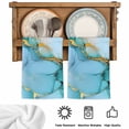 thumbnail image 6 of Teal Marble Kitchen Towels Set of 3, Modern Ink Painting Luxury Modern Art Soft Microfiber Dish Towels, Absorbent Quick-Dry Washable Dishcloths for Kitchen Cleaning, Drying Dishes, 18x28 Inches, 6 of 9