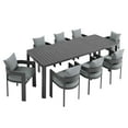 thumbnail image 7 of Modway Tahoe Aluminum 9-Piece Dining Set With Extendable Table in Gray Gray, 7 of 7