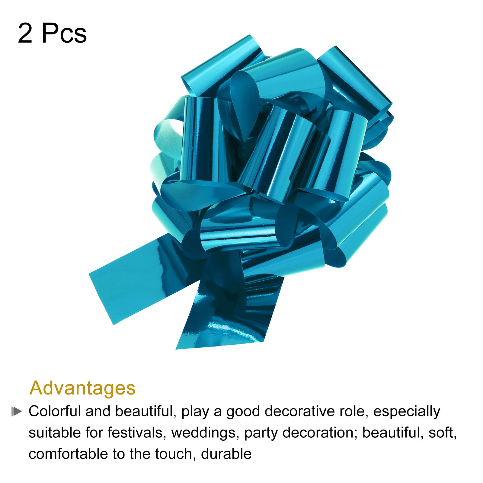 Uxcell Metallic Large Big Pull Bow Gift Wrapping Bows Ribbon for Wedding Car Baskets Presents Light Blue 16 inch