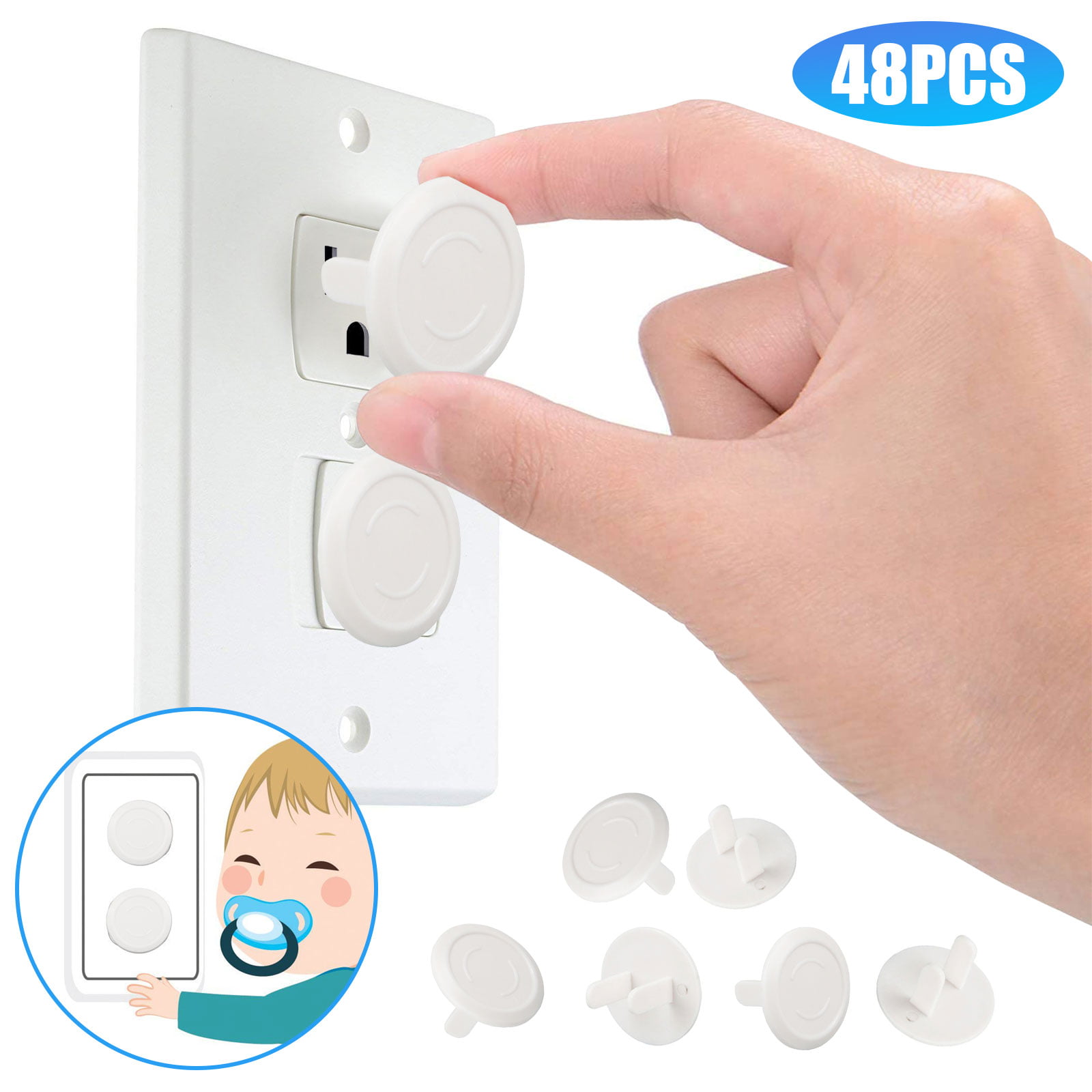 48 PCs Safety Outlet Plug Protector Covers Baby Safety 