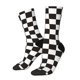 thumbnail image 1 of Balery Black and White Checkerboard Calcetas Largas con Estampado para Hombre y Mujer – Suaves y Transpirables, Talla Única (US 5-11), 1 of 6