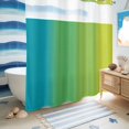 thumbnail image 5 of No Hook Shower Curtain, Blue Green Ombre Shower Curtains for Bathroom with See Through Top Window, Vertical Striped Abstract Art Waterproof & Washable Bath Curtain Long 72"x78", 5 of 9