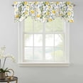 thumbnail image 2 of Summer Lemon Tie Up Valance Curtains for Windows, Kitchen Curtains Window Shades, Yellow Botanical Spring Floral Blue Light Filtering Roman Curtain Valances for Bedroom/Bathroom/Cafe 60"x18", 2 of 9