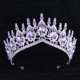 thumbnail image 3 of Zhuge Tiara de boda para novia, diadema de princesa, corona nupcial, joyería para el cabello con diamantes de imitación de cristal, decoración para novia, cumpleaños, graduación, boda (rosa), 3 of 4