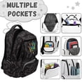 thumbnail image 7 of FKELYI Black Dinosaur Print 17 Inch School Bookbag for Kids Backpack Spacious Schoolbag for Elementary Student Casual Daypack Travel Knapsack for Hiking Camping, 7 of 7