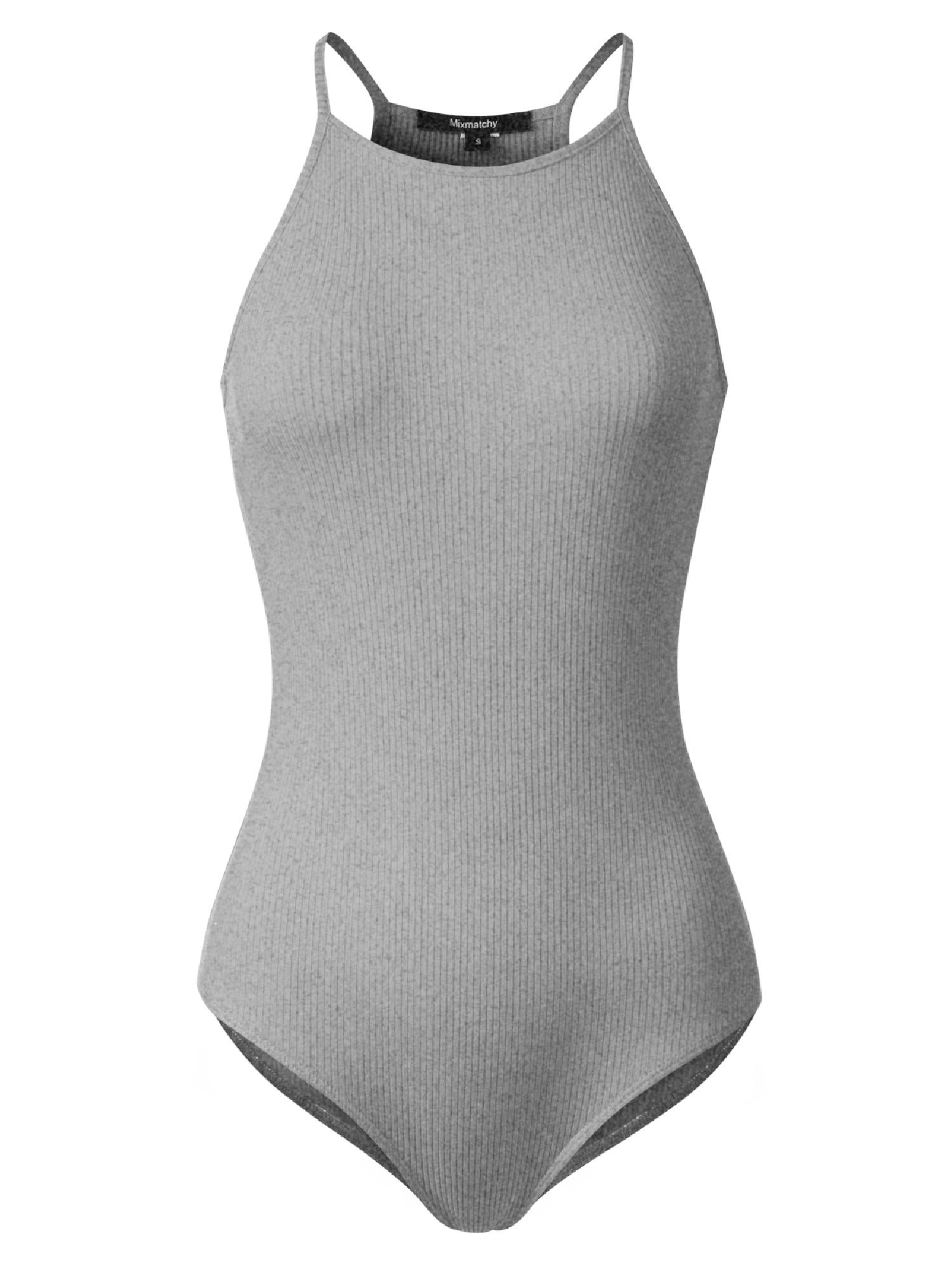 MANGOPOP Women's Strappy Sleeveless Halter Neck Racerback Tank Tops Bodysuit Jumpsuits MANGOPOP Women's Strappy Sleeveless Halter Neck Racerback Tank Tops Bodysuit Jumpsuits