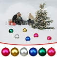 thumbnail image 7 of Matte Shatterproof Plastic Christmas Ornaments, Floral Tree Decor, Drilled Cap Hanging Ball for Holiday Decorating, Red Yellow Blue Silver Green, 20cm, 7 of 7