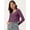 Purple, variant on DressBerry Women's Solid Cotton Jersey Top Casual Summer Long Sleeves Sweetheart Neck Western Style Slip-On Light Weighted Loose Fitted Blouse Top