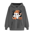 thumbnail image 3 of Women's Halloween Sweatshirt 2025 - Ghost Print | Oversized Crewneck Spooky Pullover, 3 of 4