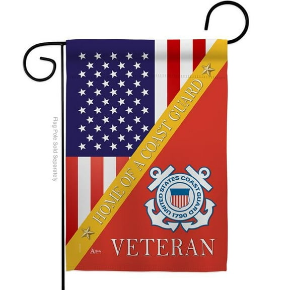 G142605-BO 13 x 18.5 in. Home of Coast Guard Garden Flag with Armed Forces Double-Sided Decorative Vertical Flags House Decoration Banner Yard Gift
