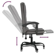 vidaXL Massage Chair Desk Office Chair with Adjustable Footrest Faux Leather