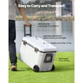 thumbnail image 3 of VEVOR Portable Cooler, 45 QT Wheeled Cooler with Ice Retention, Heavy-Duty Handles and Cup Holder, Lightweight Rigid Material Insulated Portable Cooler, Suitable for Family Picnics and Long Trips, 3 of 9