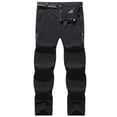 thumbnail image 5 of Men’s Casual Solid Work Jeans Pants Trousers with Belt, Elastic Waist Button Zipper Straight Leg, Comfortable Stretchy Daily Wear Classic Fit | AESTIVO,Black L, 5 of 6