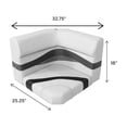 thumbnail image 6 of Horizon Manufacturing Elite Series Pontoon Radius Corner Cushion Set Only 3207-AAEC White/Red/Charcoal (Base Sold Separately 3011-AA), 6 of 6