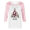 thumbnail image 4 of HOMBOM Plus Size Shirts for Women Raglan Christmas Lightweight Santa Print Xmas 3/4 Sleeve Graphic Ladies Tee Shirts, 4 of 4