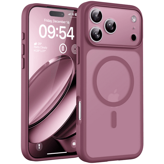 1997 for iPhone 17 Pro Case, Full Camera Protection, Built-in Magnetic Ring, Compatible with Magsafe Charger, Drop Protection, Translucent Matte Phone Case for iPhone 17 Pro 6.3 inch (Plum)