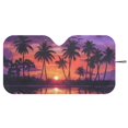 thumbnail image 3 of HUIACONG Sunset Palm Tree Silhouette Print Foldable Sunshade Heat and UV Protection Keeps Your Car Cooler Car SUV Windshield Sun Shade for Trucks Universal Cars Sedan, 3 of 7