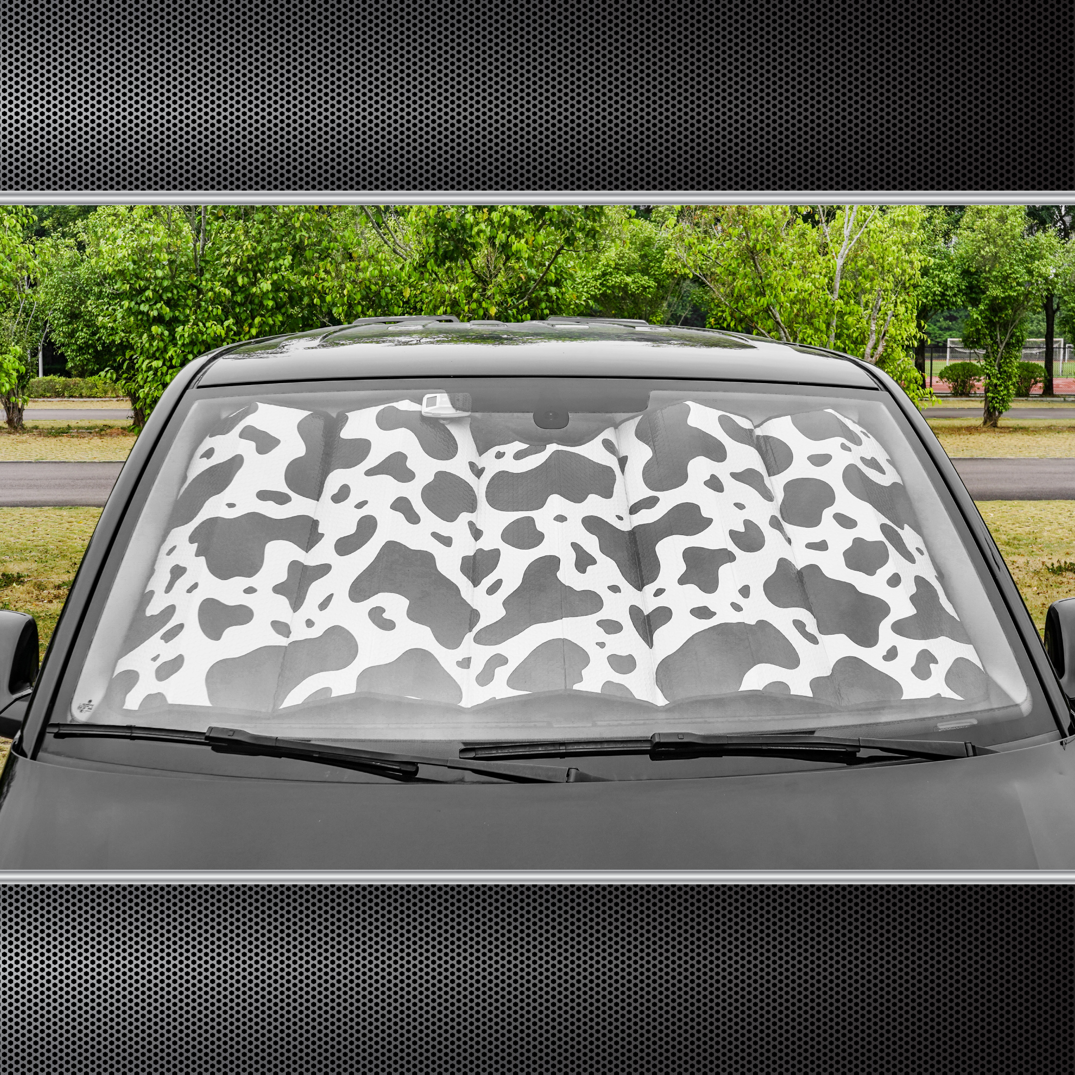 Auto Drive Cow Print Accordion Windshield Sunshade photo 7