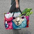 thumbnail image 7 of Alpaca Large Capacity Reusable Foldable Oxford Cloth Beach Bag Storage Bin Shopping Basket Cube Organizer, 7 of 7