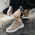 thumbnail image 3 of Bottines pour Hommes Rétro à Lacets Talon Bas Chaussures Décontractées Extérieures, 3 of 7