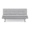 thumbnail image 2 of Serta Cannes Modern Futon with Adjustable Arms, Light Gray Upholstery, 2 of 8