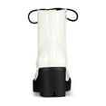 thumbnail image 3 of BLISSFUL STEP Women's Platform Chunky Heels Combat Boots White 6, 3 of 8