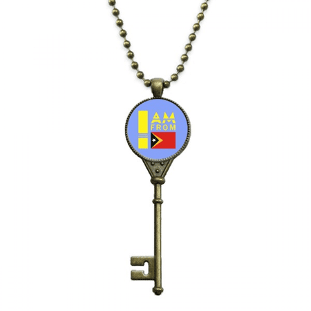 i am from east timor art deco fashion key necklace pendant tray embellished chain