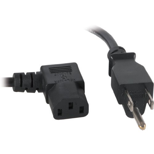 IEC 6 ft. Right Angle AC Power Cord Black 18/3