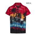 thumbnail image 4 of Minnieouse Camisa de hombre Playa Manga corta Casual Secado rápido Vacaciones sueltas Palma Ropa de playa individual Blusa de gran tamaño Vacaciones de Camisetas Rojo/XL Minnieouse AP012201-03, 4 of 6