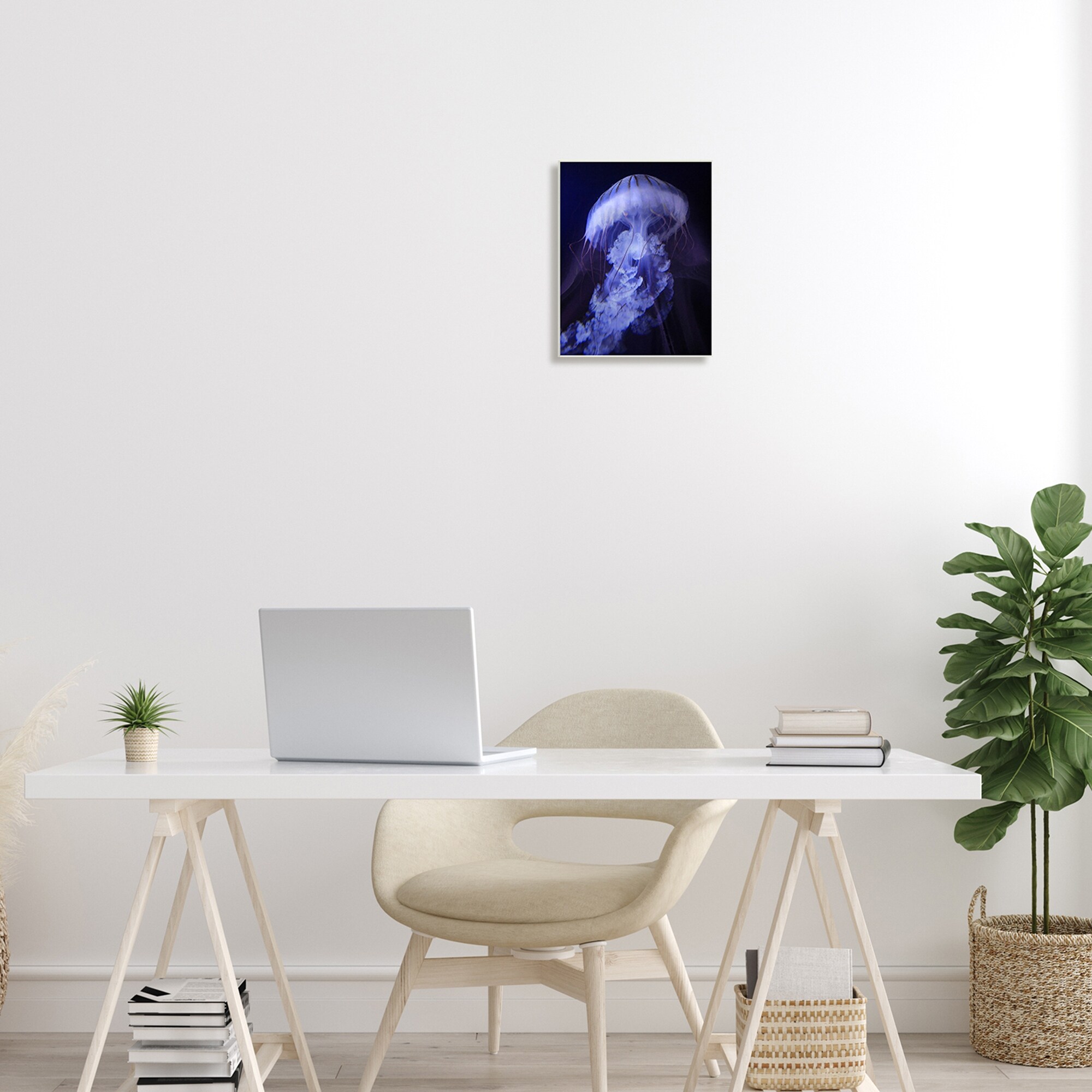 Stupell Industries Magical Purple Detailed Jellyfish Ocean Sea Life Wood Wall Art, 10 x 15, Design by Steve Hunziker