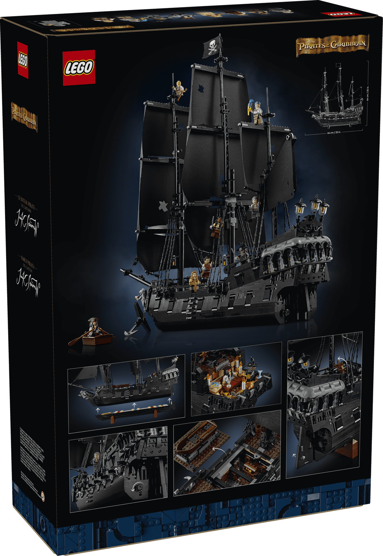 LEGO Icons Captain Jack Sparrow's Pirate Ship Interlocking Block Building Set 2861 Pieces 1 Pack