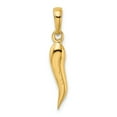 thumbnail image 3 of 14k Medium Italian Horn Pendant in 14k Yellow Gold, 3 of 3