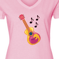 thumbnail image 4 of Inktastic Guitar Music Retro Musician Women's V-Neck T-Shirt, 4 of 5