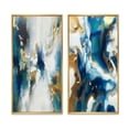 thumbnail image 2 of Designart "Transcendental Blues Abstract in Blue and Gold I" Abstract Painting Framed Wall Art Set Of 2 - Modern Gold Gallery Wall Frame Set For Home Decor, 2 of 6