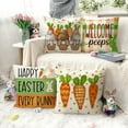 thumbnail image 2 of Easter Pillow Covers 18x18 Set of 4, Welcome Peeps Bunny Carrots Farmhouse Decorations Spring Holiday Decor Throw Cushion Case for Home Couch TH210, 2 of 6