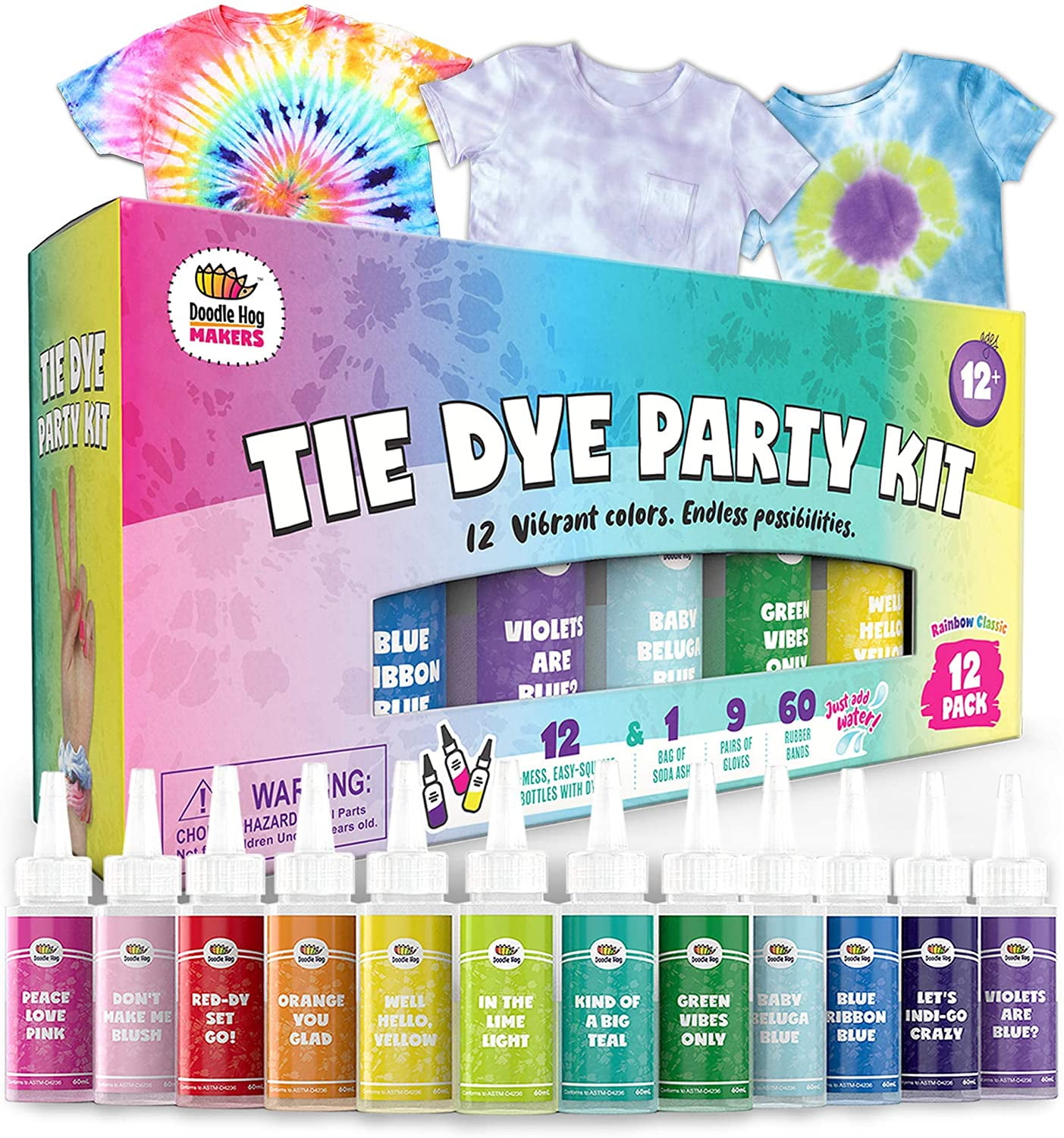 Color Splash Tie Dye Kit with 8 Permanent Colors, Soda Ash, Squeeze Bottles  - Co