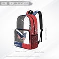 thumbnail image 7 of COEQINE Clear Backpack for Women Girls, 17 Inch Large Transparent Backpack with Multiple Pockets, Heavy Duty PVC Daypack for Work Travel 4th of July, Eagle American Flag Retro, 7 of 7