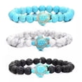 thumbnail image 2 of EOEMY Fashion Women Natural Stone Turquoise Beaded Turtle Charm Bracelet Lucky Gifts-Amazon, 2 of 8