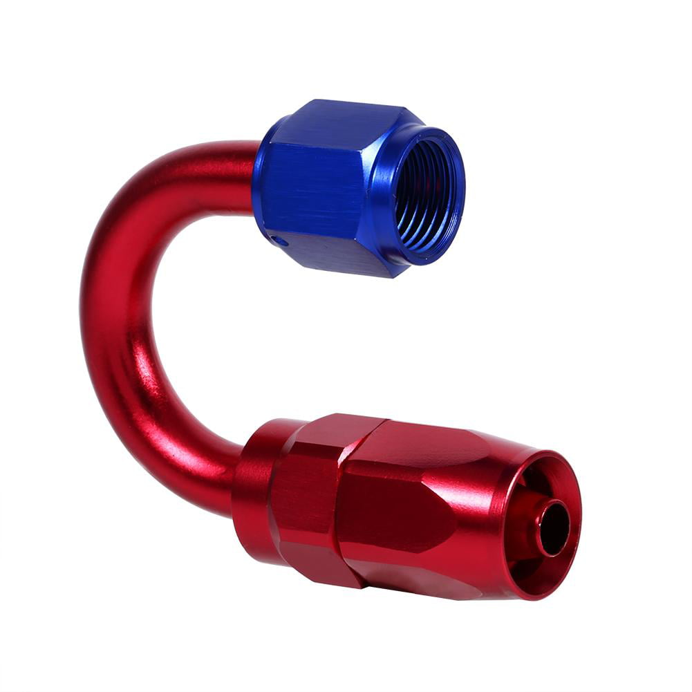 Details about   AN-6 AN6 180 Degree Swivel Fuel Oil Gas Line Hose End Fitting Adapter Black+Blue