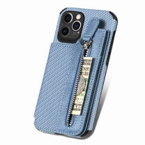Dteck Wallet Case for Apple iPhone 11 Pro Max with 4 Card Holder for Women, Magnetic Zipper Purse Flip Folio PU Leather Wallet Case with Credit Card Slot Holder Back Flip Cover, Blue