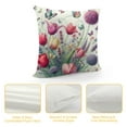 thumbnail image 4 of GOSMITH  Spring Floral Throw Pillows Cover Pink Tulip Flower Pillow Covers Lavender Dandelion Butterfly Decorative Pillow Case for Farmhouse Patio Sofa Couch, 4 of 5